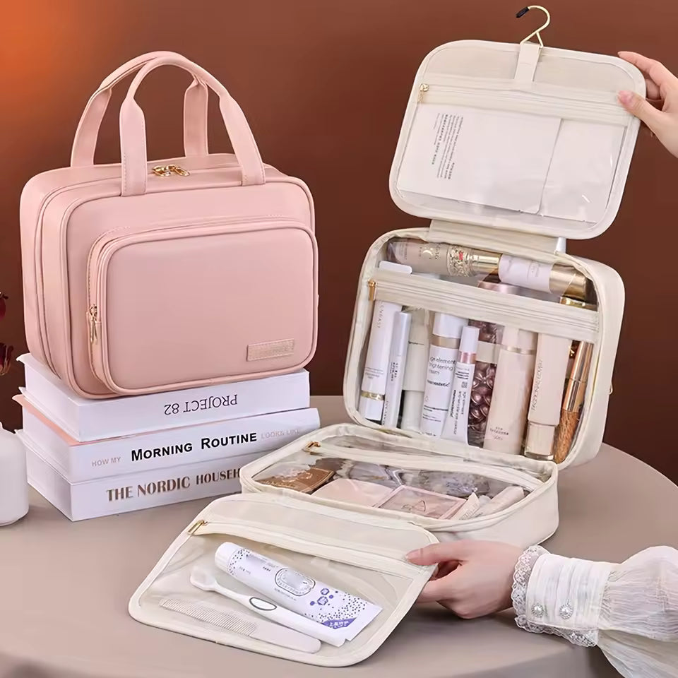 Large Travel Cosmetic Bag with Waterproof Hanging Hook